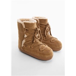 Bota piel borreguito lazo -  Mujer | MANGO OUTLET Melilla