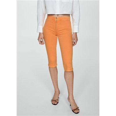 Jeans slim capri cremallera