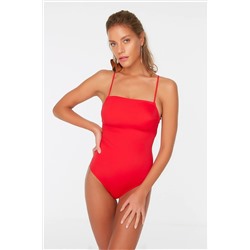 TRENDYOLMİLLA Kırmızı Sırtı Çapraz Biyeli Mayo TBESS21MA0295