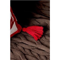 Mougins Pamuklu Kırlent Kılıfı - Beyaz/Kırmızı - 40x60 cm