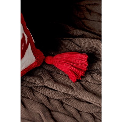 Mougins Pamuklu Kırlent Kılıfı - Beyaz/Kırmızı - 40x60 cm