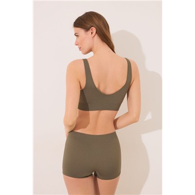Culotte canalé seamless verde