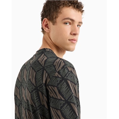 REGULAR FIT T-SHIRT WITH 3D EFFECT PRINT IN ASV COTTON