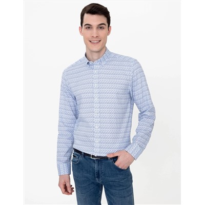 Mavi Slim Fit Uzun Kollu Gömlek