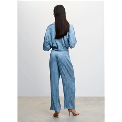 Pantalón plisado satinado