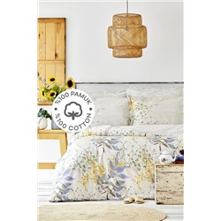 Karaca Home Clarinda Hardal %100 Pamuk Çift Kişilik Lastik Çarşaflı Nevresim Takımı 201.17.01.0067