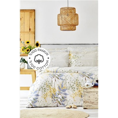 Karaca Home Clarinda Hardal %100 Pamuk Çift Kişilik Lastik Çarşaflı Nevresim Takımı 201.17.01.0067