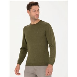 Açık Yeşil Slim Fit Basic Kazak