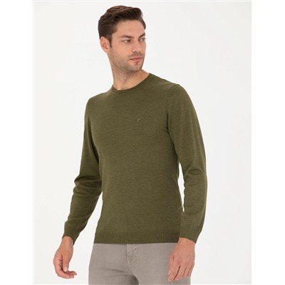 Açık Yeşil Slim Fit Basic Kazak