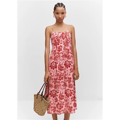 Vestido midi estampado floral