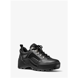 MICHAEL MICHAEL KORS Brooke Leather and Glitter Chain-Mesh Trek Sneaker