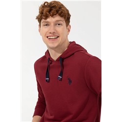Erkek Vişne Kapüşonlu Sweatshirt