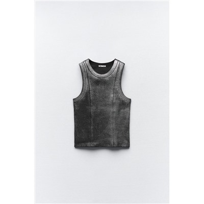 RIBBED METALLIC T-SHIRT