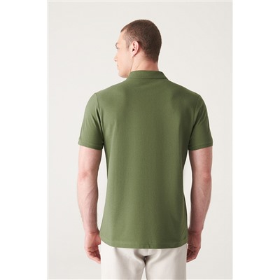 Haki %100 Pamuk Serin Tutan Polo Yaka T-Shirt