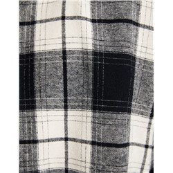 Cropped long sleeve check shirt