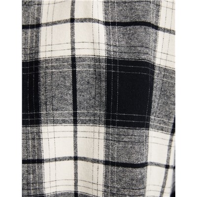 Cropped long sleeve check shirt