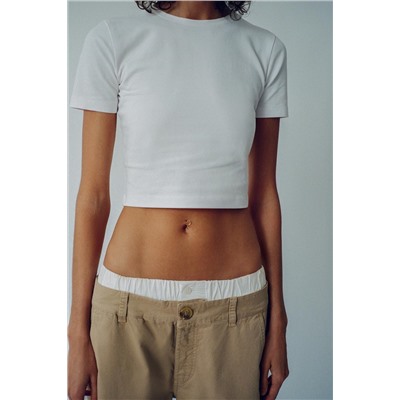 CROPPED STRETCH T-SHIRT