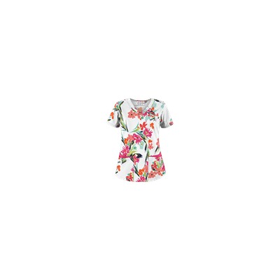 UA Island Bouquet White Scrub Top