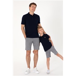Erkek Regular Fit Polo Yaka Lacivert Basic Tişört