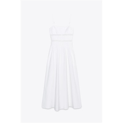 EMBROIDERED POPLIN DRESS