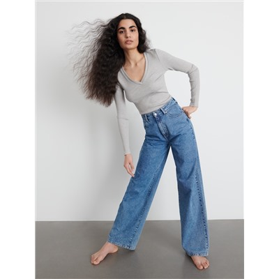 Bluse mit gesprenkelter Textur