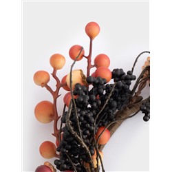 Венок декоративный, 13/28 см, пенопласт/бумага, Ягоды, Bright pumpkin