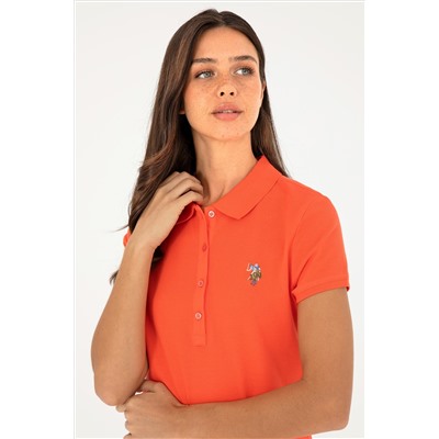 Kadın Nar Çiçeği Polo Yaka Tişört