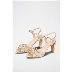 Sandalias de tacón Dorado