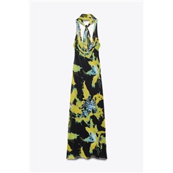 LONG FOULARD PRINT DRESS