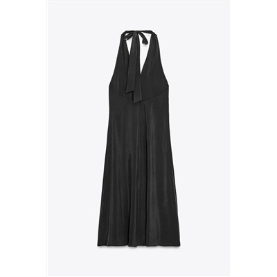 HALTER MIDI DRESS WITH TIE