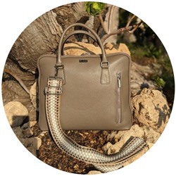 Ab. Z. PELLE · PORTATEL/2 napa (1210) taupe+CINTURON BOLSOS (110)-6 (2) АКЦИЯ