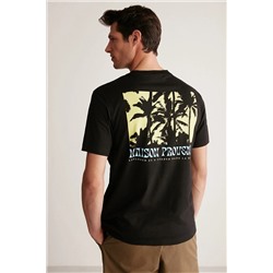 GRIMELANGE Dexter Regular Siyah Tekli T-shirt DEXTER01042023