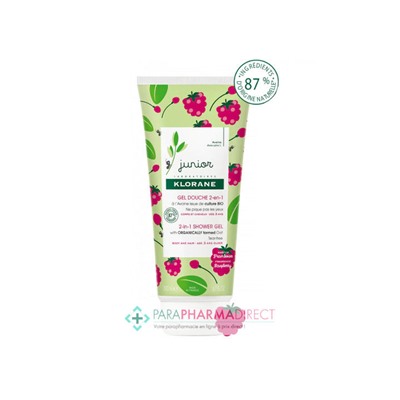 Klorane Junior Gel Douche 2-en-1 Corps & Cheveux Senteur Framboise 200ml