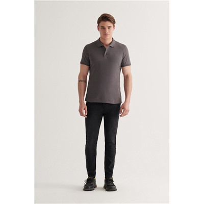 Antrasit %100 Pamuk Serin Tutan Polo Yaka T-Shirt