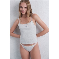 Braga brasileña seamless pointelle gris