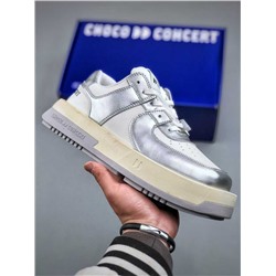 Кроссовки Chic*o Concer*t round square из воловьей кожи серебристого цвета 150225