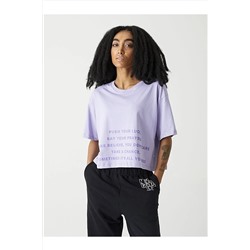 Ltb Crop Slogan Baskılı T-shırt 01223800906089