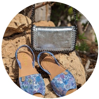 AB.Zapatos · 320-8 · estampado azul+Pelle CANDELA plata АКЦИЯ