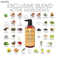 PURA D'OR MD Anti-Thinning Biotin Shampoo & Conditioner Set (16oz x2) Maximum Defense Coal-Tar Strong Scented DHT Blocker Hair Thickening Products For Women & Men, Daily Shampoo For Scalp Health