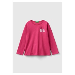 United Colors of BenettonKız Çocuk Fuşya Benetton Logolu T-Shirt