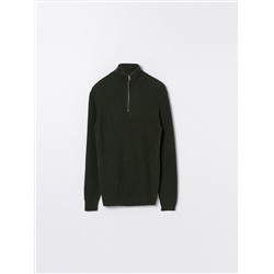 JERSEY DE CUELLO ALTO CON CREMALLERA