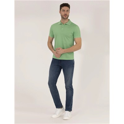 Açık Yeşil Slim Fit Polo Yaka Merserize Tişört