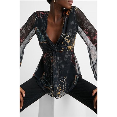 Blusa viscosa estampada