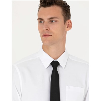 Beyaz Regular Fit Uzun Kollu Basic Gömlek