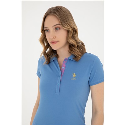 Kadın Koyu Mavi Basic Polo Yaka Tişört