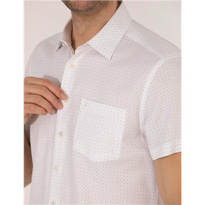 Kahverengi Regular Fit Kısa Kollu Gömlek