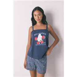Pijama corto 100% algodón Moomin azul