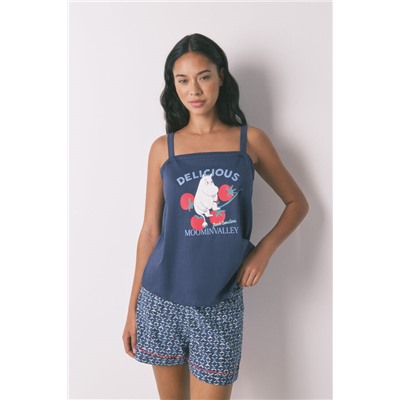 Pijama corto 100% algodón Moomin azul