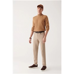 Avva Bej 5 Cepli Pamuklu Slim Fit Pantolon E003054