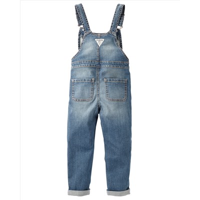 Girlfriend Denim Overalls - Ravine Blue